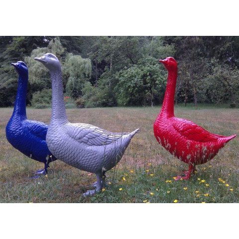 Oie laquée de couleur en résine 68 cm - Couleur au choix