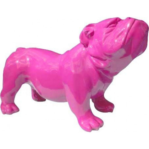 Bouldogue anglais coloré en résine - Couleur au choix