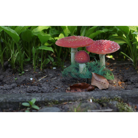 Pique de jardin motif amanite tue-mouches