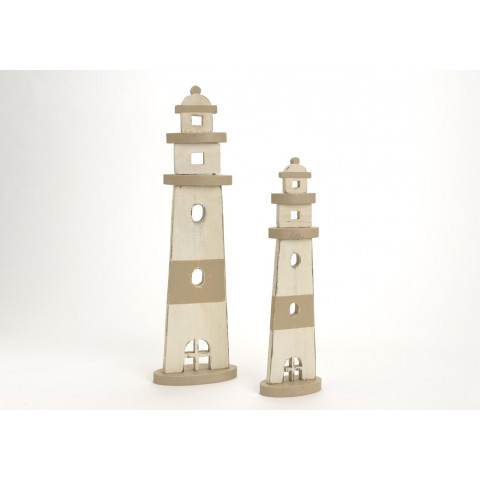 Phare déco en bois (lot de 2)