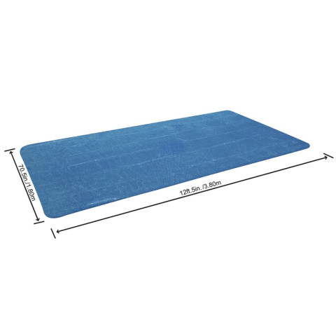 Couverture de piscine d'été rectangulaire 380x180 cm pe bleu