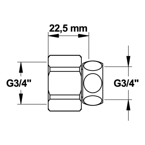 Raccord fou f 3/4xf 3/4 écrou pris. - PRESTO - 70176