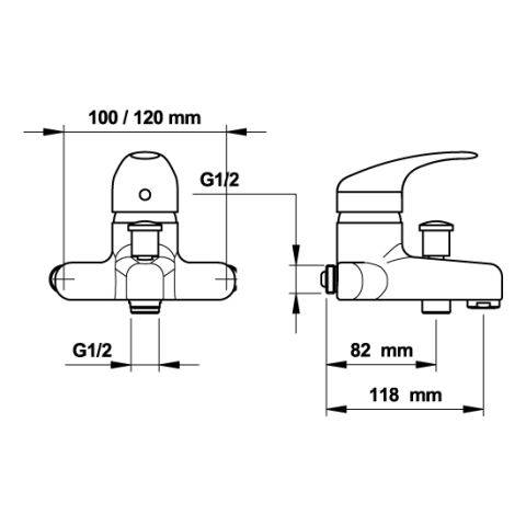 Mitigeur Bain/douche entraxe 120 mm - PRESTO - 70751