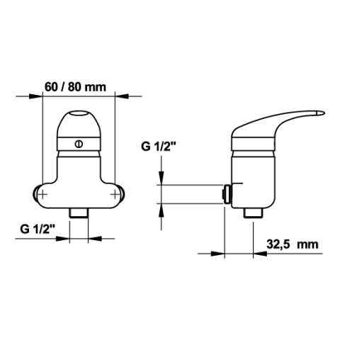 Mitigeur douche et évier - entraxe de 100 à 120 mm - PRESTO - 70753