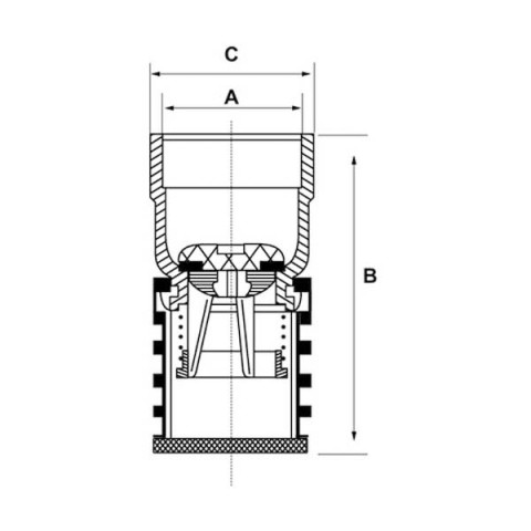 Crépine laiton avec clapet pour hydrocarbure femelle 3/4