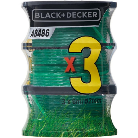 Lot de 3 bobines BLACK+DECKER Reflex Plus - 6 m Ø 2 mm - A6486-XJ