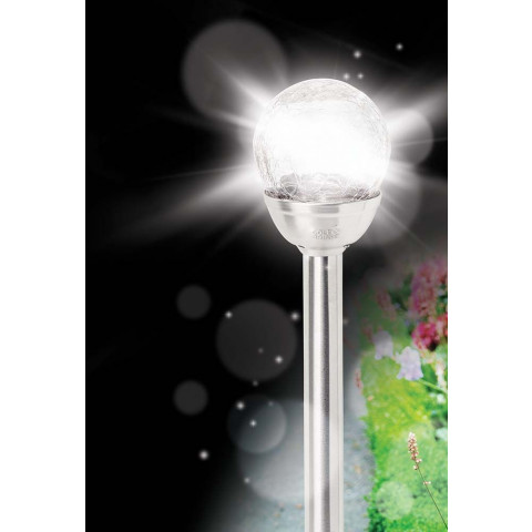 Lampe solaire ronde sur pique ice (lot de 5)