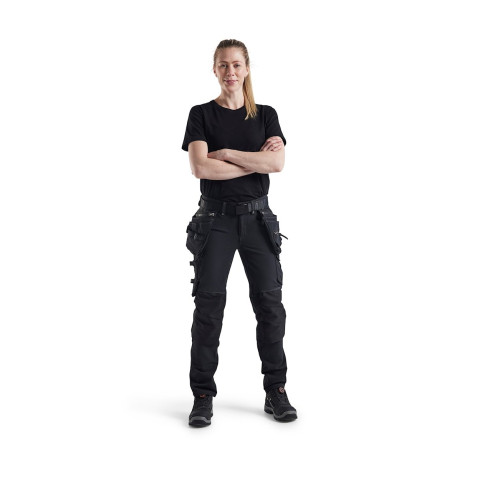 Pantalon artisan stretch 4D polyvalent noir femme 71981644 - Taille au choix