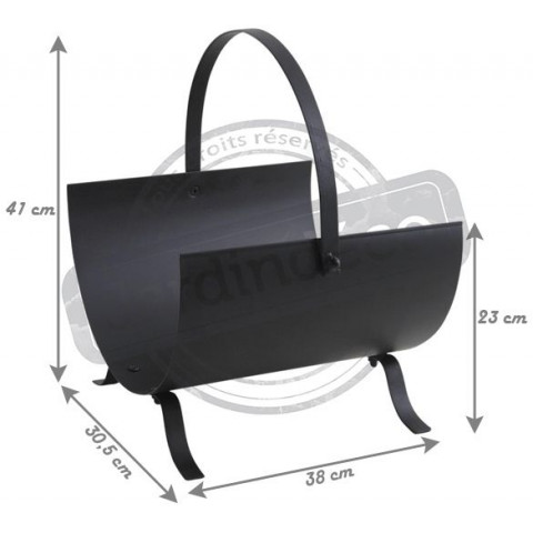 Porte bûches design en métal noir