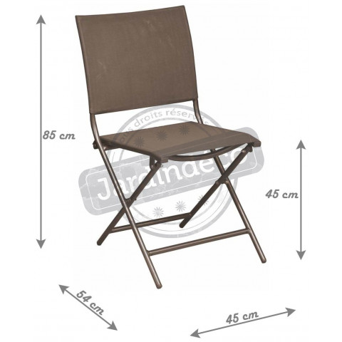 Chaise pliante en acier et toile globe (lot de 6) - Couleur au choix