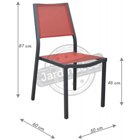 Chaise en aluminium florence (lot de 4) - Couleur au choix