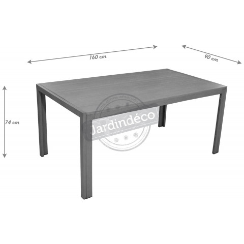 Table en aluminium mt 160 cm aluminium brossé