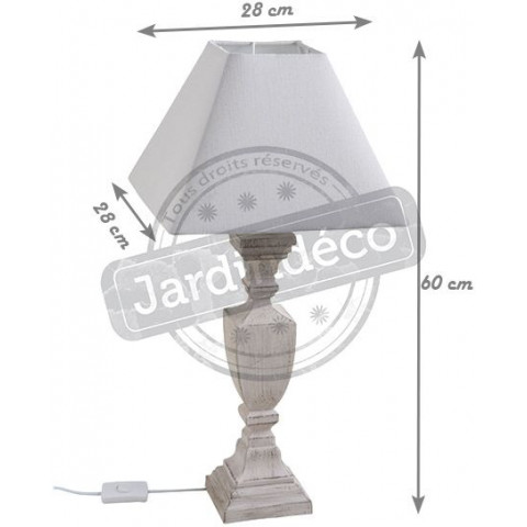 Lampe à poser en bois et coton