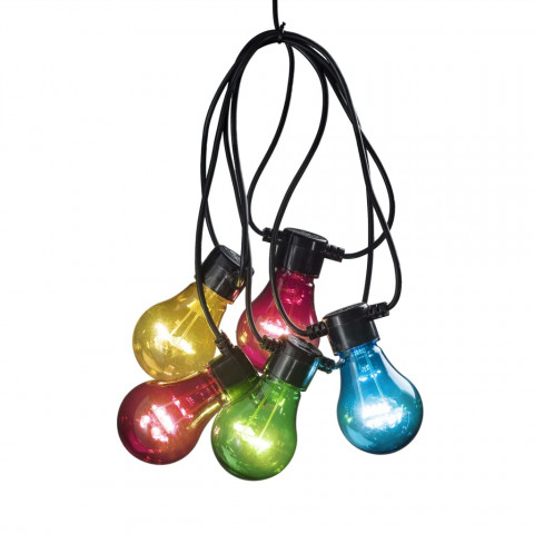 Guirlande lumineuse à 5 ampoules transparentes multicolore