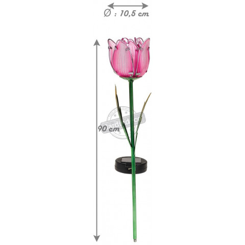 Lampe décorative tulipe à énergie solaire