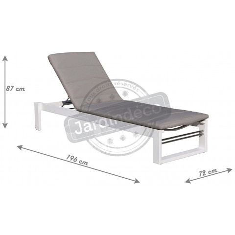 Bain de soleil en aluminium et tissu d'oléfine st tropez