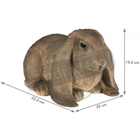 Lapin bélier en résine 33 cm