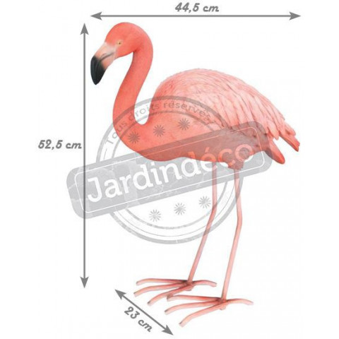 Flamant rose en résine 52 cm
