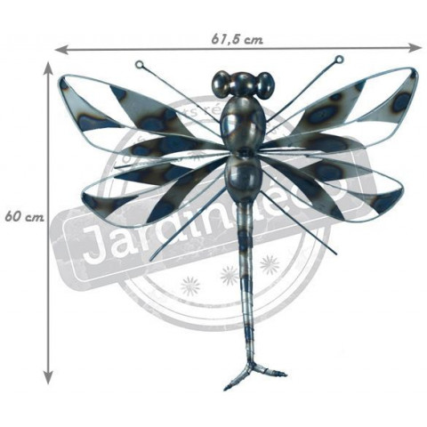 Libellule en métal 61,5 cm