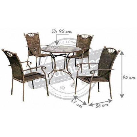 Salon de jardin 4 personnes provence-vars
