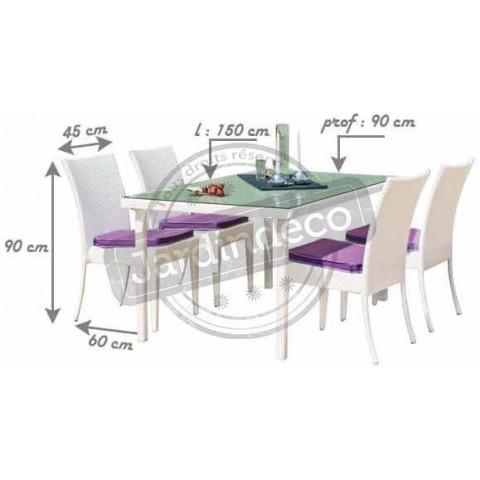 Salon repas jardin 4 personnes villalba