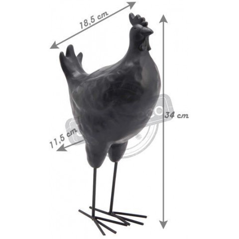 Statuette poule grise en résine