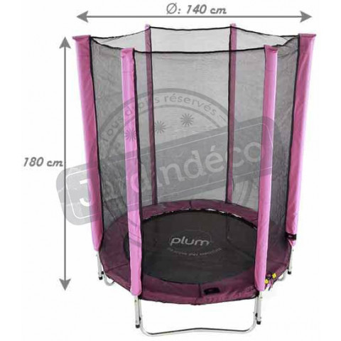 Trampoline avec filet de protection 140 cm