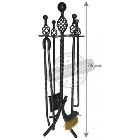 Serviteur de cheminée antique 4 accessoires