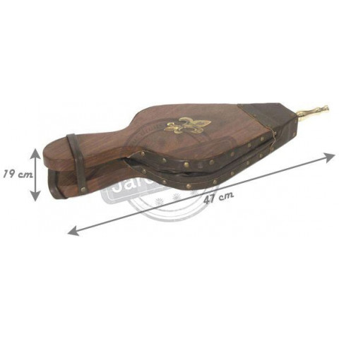 Soufflet pour cheminée en bois et simili cuir