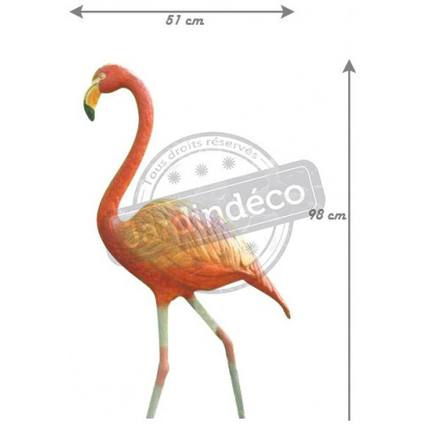 Flamant rose en résine 98 cm