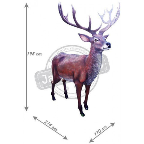 Cerf adulte en résine taille réelle