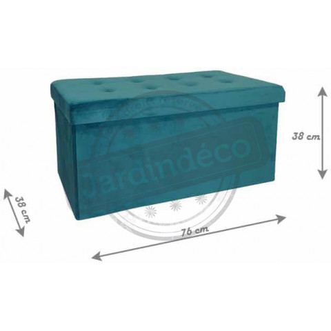 Banc coffre effet velours capitonné