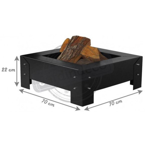 Brasero en acier peint pieds cloutés 70 cm