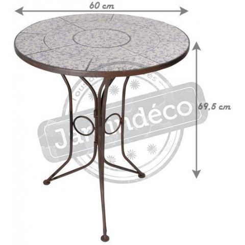 Table en céramique et fer forgé