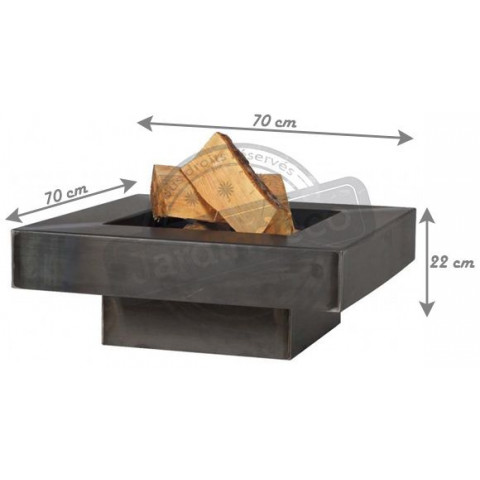 Brasero en acier plateau design 70 cm