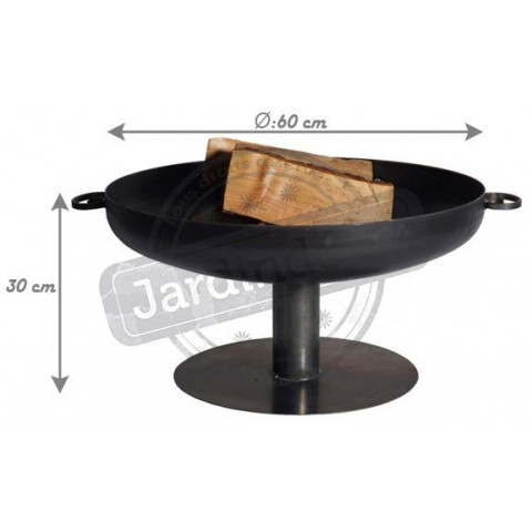 Brasero rond en acier sur pied design 60 cm