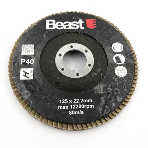 3 disques lamelles bombés d. 125 x al. 22,23 mm gr 40 corindon pour bois, métal - 739534 - beast