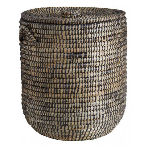 Panier à linge rond en jonc (lot de 2)