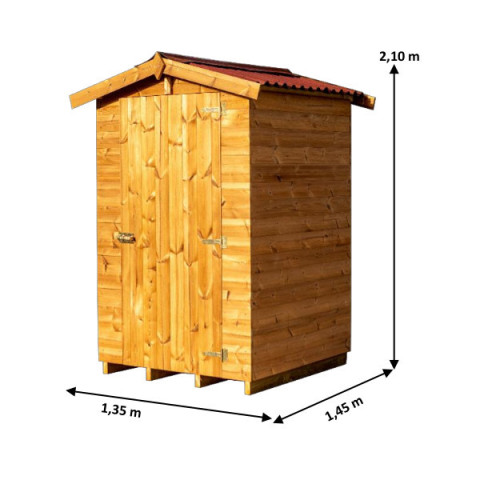 Abri bois therma habrita foresta the 1212.01 n 1,35m2 double pente avec plancher simple porte plaques ondulées