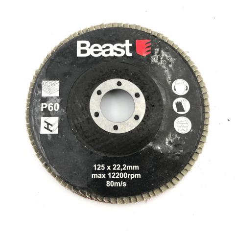 3 disques lamelles bombés d. 125 x al. 22,23 mm gr 60 corindon pour bois, métal - 739536 - beast