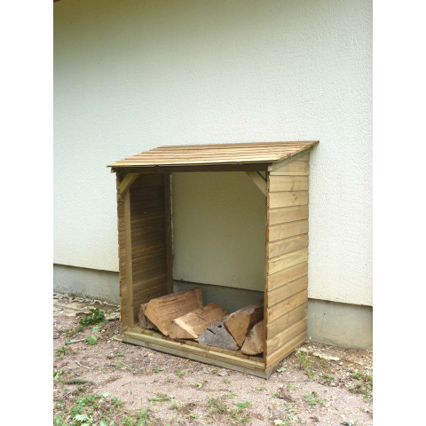 Abri bûches en bois avec plancher tim