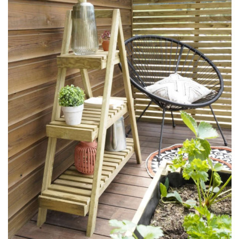 Étagère pyramide jardipolys keops en pin hauteur 100cm épaisseur bois 1,6cm