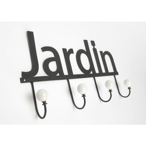 Patère métal et céramique jardin