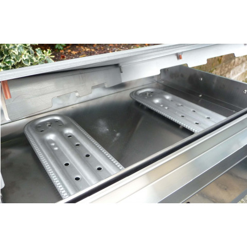 Plancha en inox moma 70 cm avec chariot et housse