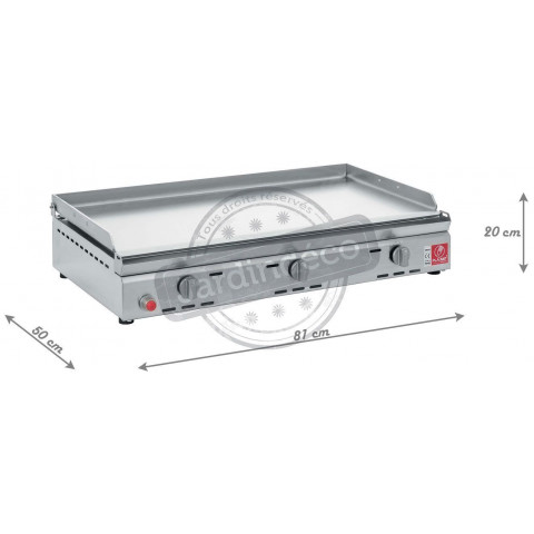 Plancha en inox chef xl 80 cm
