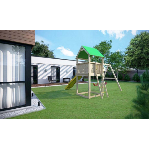 Plateforme de jeux balançoire et toboggan pollux