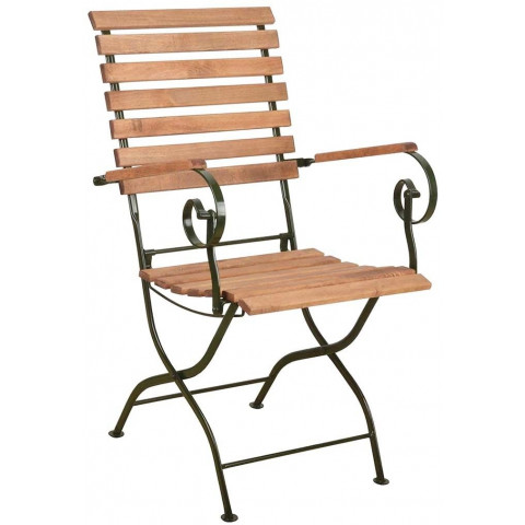 Chaise pliable en bois et métal - Couleur au choix