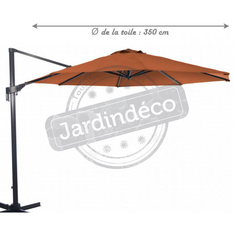 Parasol déporté en aluminium 350 cm vita - Couleur au choix