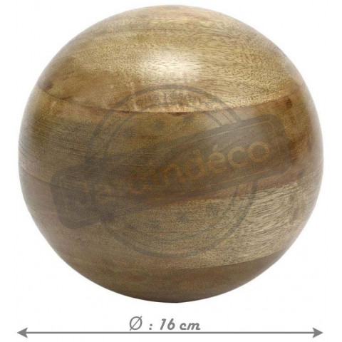 Boule décorative en bois 16 cm