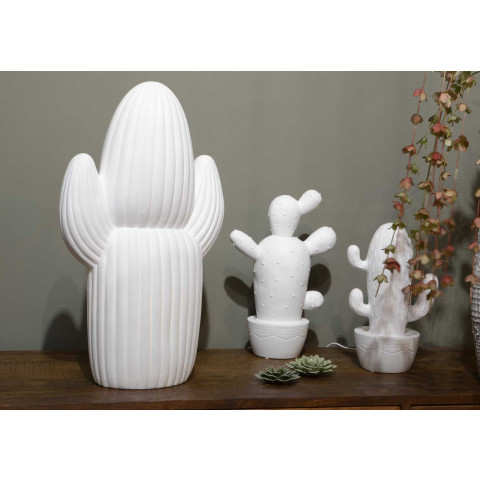 Lampe cactus en porcelaine yucatan 23cm